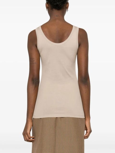 Prada triangle-logo ribbed tank top - Neutrals