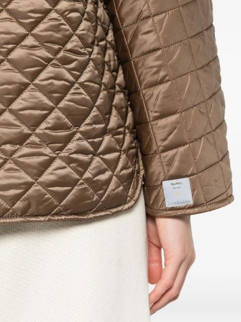 Max Mara quilted-design zip-up jacket - White