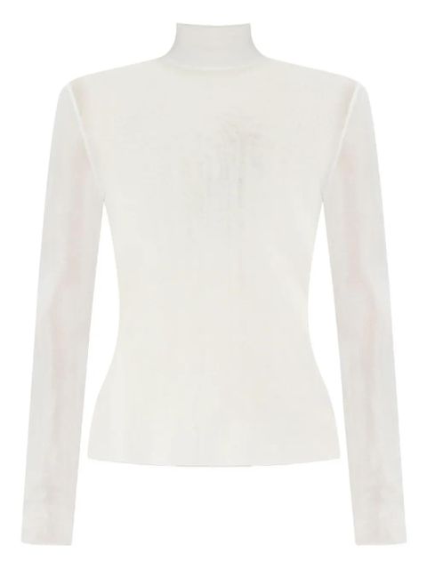 Self-Portrait ribbed high-neck top - White - zdjęcie produktu nr 1