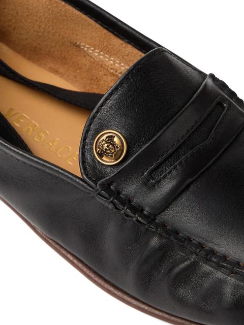 Versace Guanto leather moccassins - Black