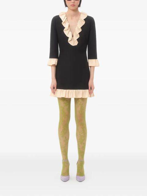 Valentino Garavani ruffle-trim mini dress - Black