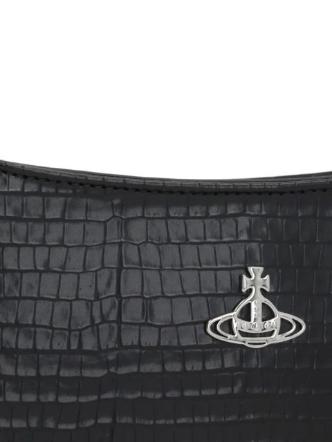 Vivienne Westwood Tasha crocodile-embossed shoulder bag - Black