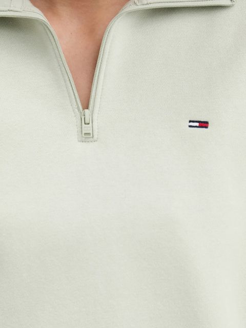 Tommy Jeans bluza damska kolor zielony gładka DW0DW20946