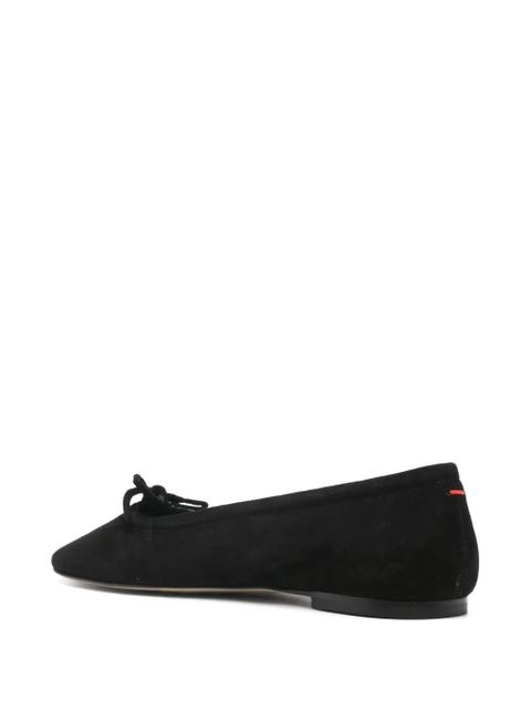 Aeyde bow-detail suede ballerina shoes - Black - zdjęcie produktu nr 2