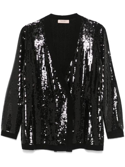 TWINSET sequinned double-breasted cardigan - Black - zdjęcie produktu nr 1