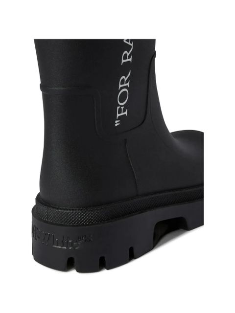 Off-White slogan-print platform boots - Black