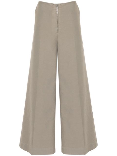 TOTEME cotton wide-leg trousers - Grey
