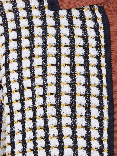 Marni collared grid cotton knitwear - Brown