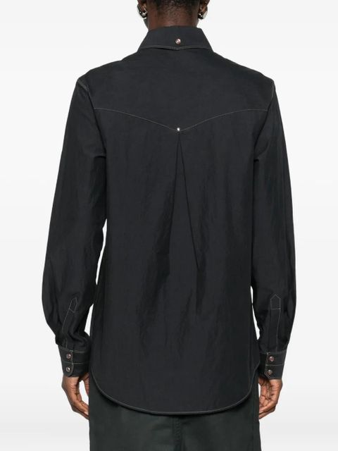 LEMAIRE topstitching shirt - Black