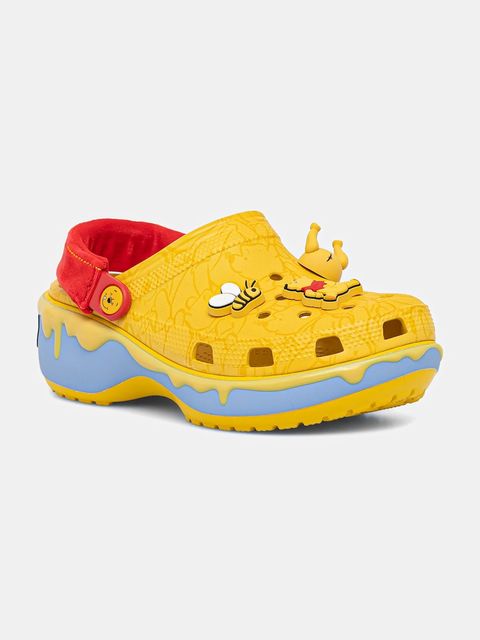 Crocs klapki Classic Winnie The Pooh Clog damskie kolor żółty na platformie 211092 - zdjęcie produktu nr 1