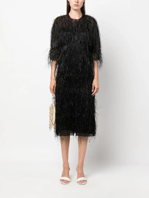 Lanvin fringed midi dress - Black