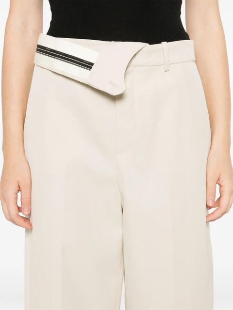 FENDI foldover waist gabardine trousers - Neutrals