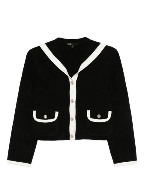Maje contrast-trimmed pocket cardigan - Black - zdjęcie produktu nr 1