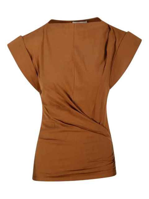 MARANT ÉTOILE Maisan draped cap-sleeve top - Brown - zdjęcie produktu nr 2