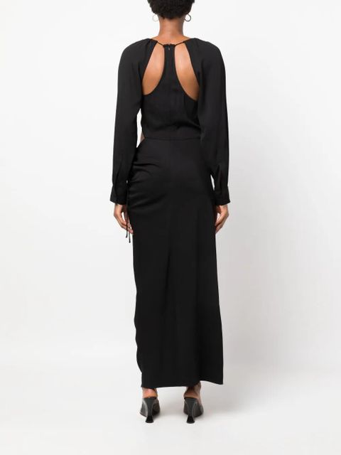 Christopher Esber cut-out long-sleeved dress - Black