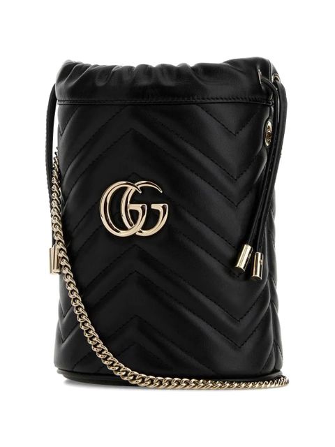 Gucci small GG Marmont bucket bag - Black