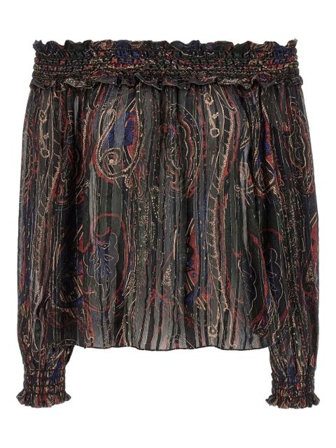 Saint Laurent smock-stitch blouse - Black - zdjęcie produktu nr 1