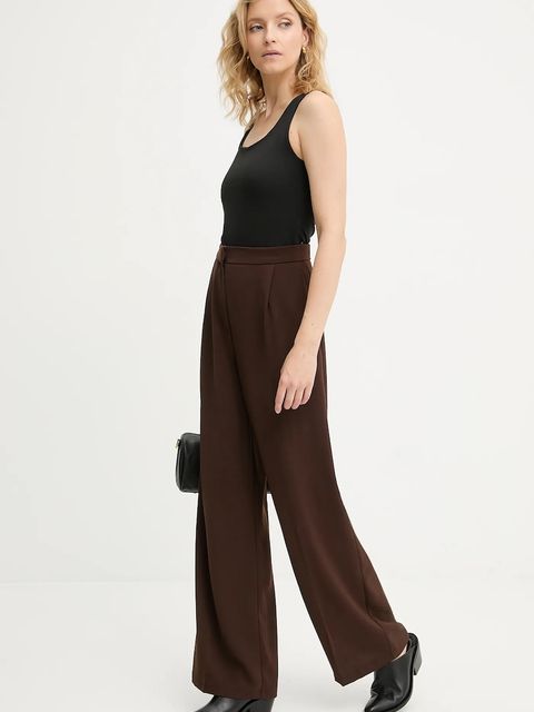 Answear.LAB spodnie damskie kolor brązowy szerokie high waist - zdjęcie produktu nr 1