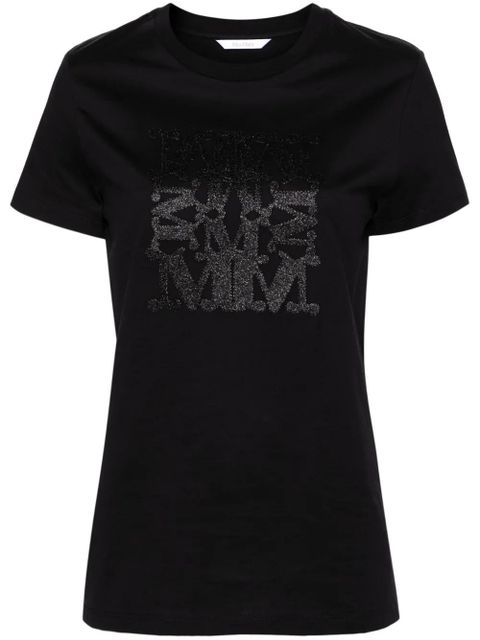 Max Mara logo-embroidered cotton T-shirt - Black - zdjęcie produktu nr 1