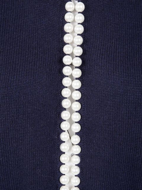 Essentiel Antwerp pearl-embellished frayed cardigan - Blue