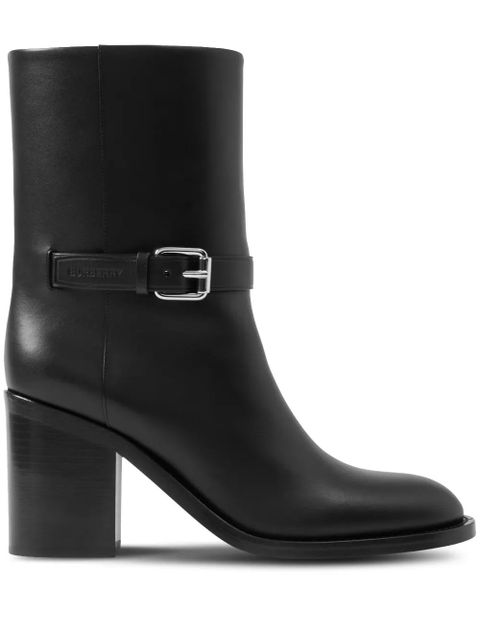 Burberry 80mm leather ankle boots - Black - zdjęcie produktu nr 1