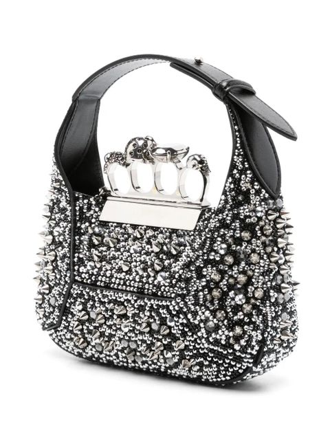 Alexander McQueen mini Jewelled Hobo bag - Black - zdjęcie produktu nr 1