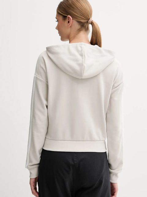 adidas bluza Essentials damska kolor beżowy z kapturem gładka JW1821