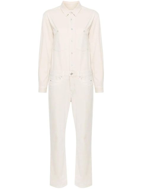 ISABEL MARANT Imane long-sleeve denim jumpsuit - Neutrals