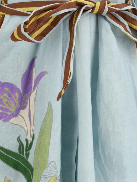 ALEMAIS floral-print midi dress - Blue