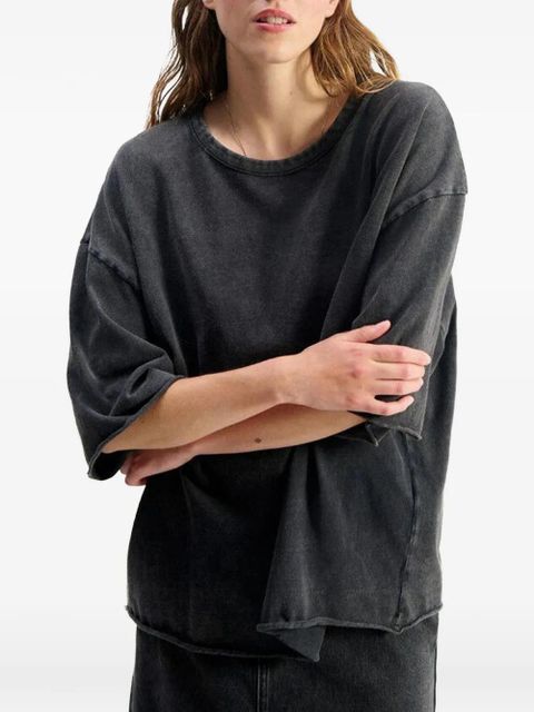 American Vintage Afoma raw-edge drop-shoulder T-shirt - Grey