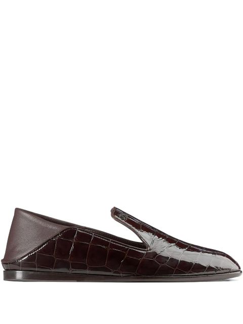 Jimmy Choo Eliot crocodile-effect ballet flats - Brown - zdjęcie produktu nr 1