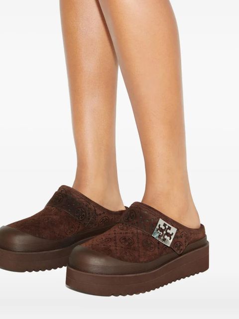 Tory Burch mellow shearling platform mules - Brown