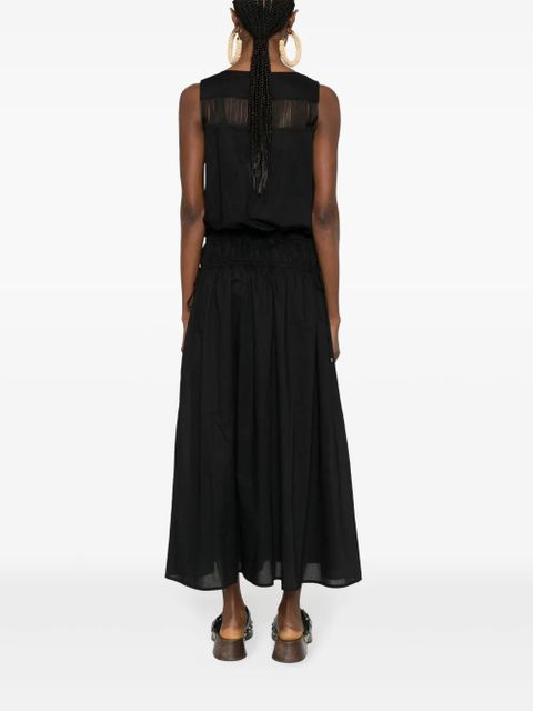 PINKO fringe-detail cotton midi dress - Black