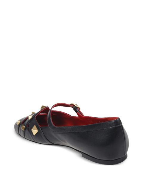 Valentino Garavani studded strappy ballet flats - Black