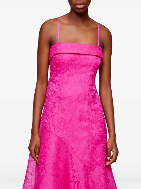 GANNI straps A-line midi dress - Pink