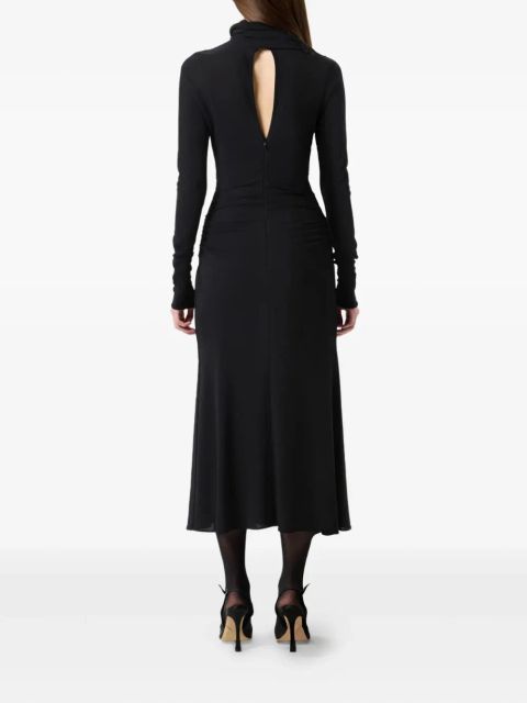 Blumarine high-neck draped midi dress - Black