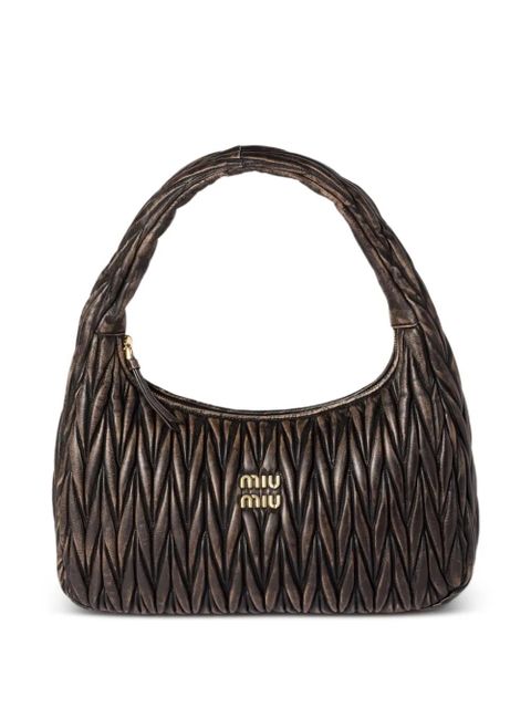 Miu Miu Wander matelassé leather shoulder bag - Brown - zdjęcie produktu nr 1