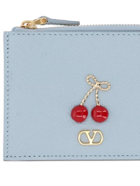 Valentino Garavani cherry-applique cardholder - Blue