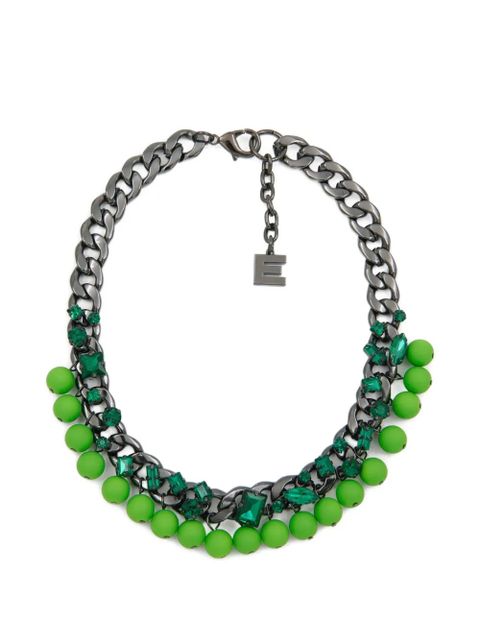 Essentiel Antwerp rhinestone-embellished curb-chain necklace - Black - zdjęcie produktu nr 1