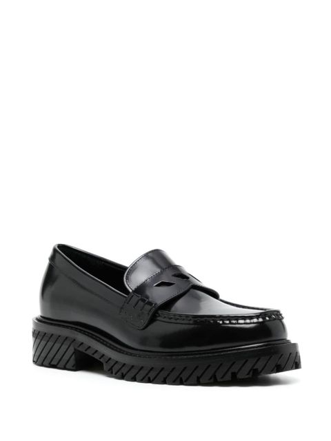 Off-White Diag-stripe leather loafers - Black - zdjęcie produktu nr 2