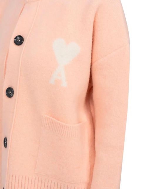 AMI Paris logo-detail button cardigan - Pink