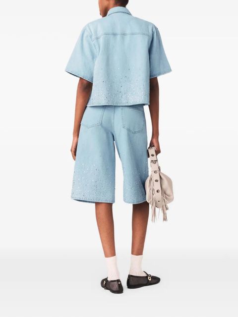 Maje embellished boxy cotton shirt - Blue - zdjęcie produktu nr 2