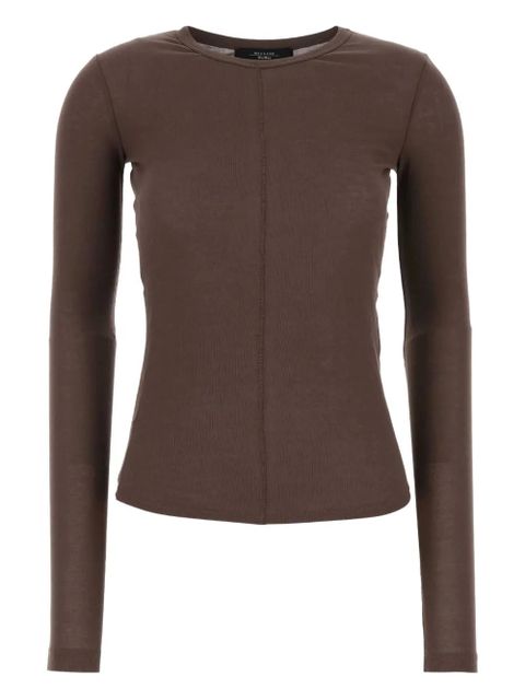 Weekend Max Mara long-sleeved cotton T-shirt - Brown - zdjęcie produktu nr 1