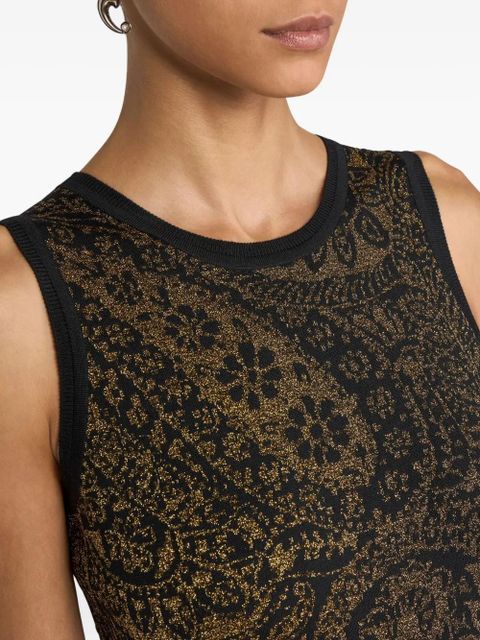 ETRO sleevless paisley-motif top - Black