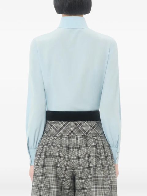 Valentino Garavani Crepe De Chine scarf-detail shirt - Blue