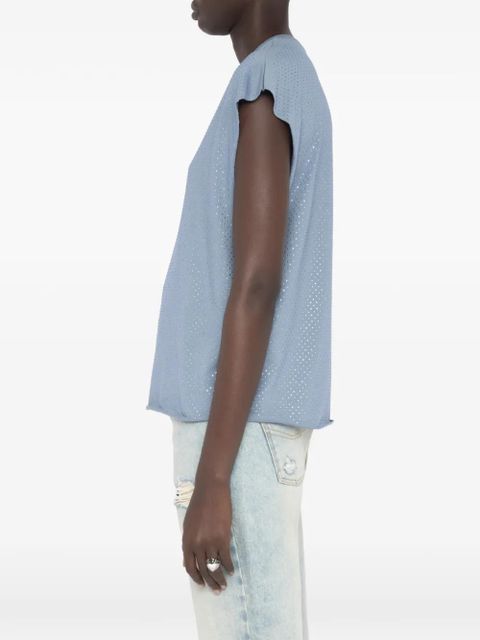 Zadig&Voltaire Cloe rhinestone T-shirt - Blue