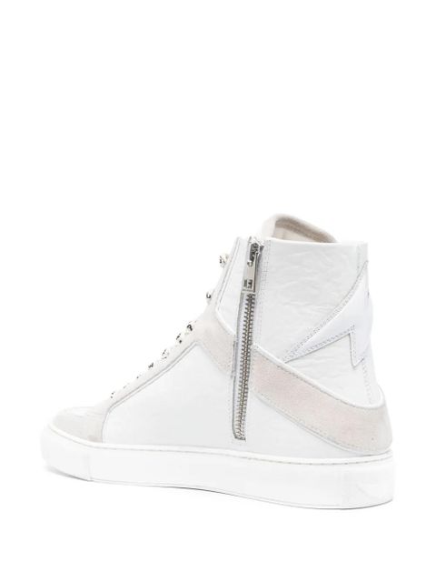 Zadig&Voltaire High Flash panelled leather sneakers - White