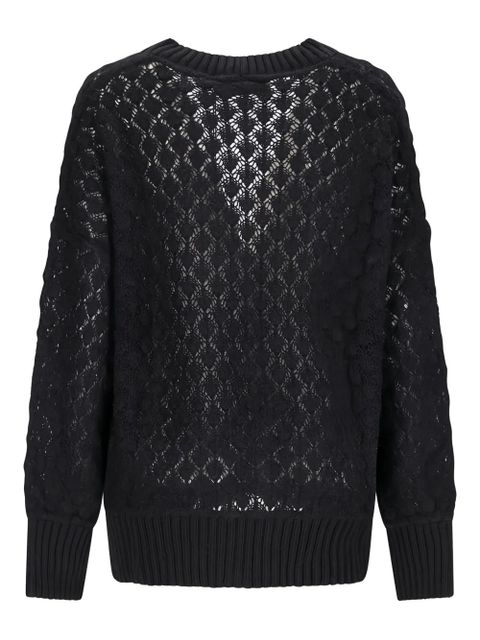Blumarine open-knit buttoned cardigan - Black - zdjęcie produktu nr 2