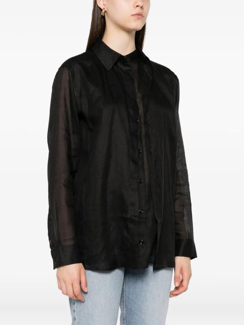 TOTEME button-down ramie shirt - Black