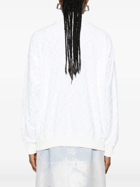 GCDS textured zip-fastening jacket - White